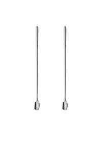 1pc/2pcs/5pcs Stainless Steel Silver Mixing Spoon, Extra Long Handle Ice Cream Spoon, Square Head Spoon Fork, Cocktail Tea Honey Spoon, Bartender Stirrer - View 9