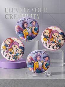 Bộ văn phòng phẩm K-Pop D-Emon Hunters Anime Kawaii, đồ dùng học tập dễ thương bao gồm sổ tay, thước kẻ, ghim cài áo, bút gel, thiệp mời dự tiệc, quà tặng thần tượng dễ thương dành cho các bạn nữ tuổi teen. - Nhiều màu - Xem 3