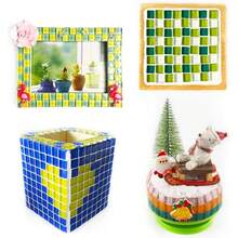 PINUOKE 200 Pieces/ 200 G Square Shapes 1x1 Square Ceramic Tiles Crafts Glass Jewelry Making - Pink - Màu hồng + 200g - Xem 6