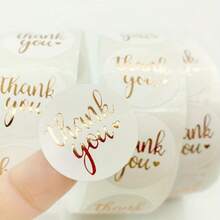 1 Roll Of High Quality 1 Inch Round Thank You Stickers, Suitable For Weddings, Birthdays, Gift Wrapping And Various Party Decorations, Random Design, Mother's Day Gift - A - View 2