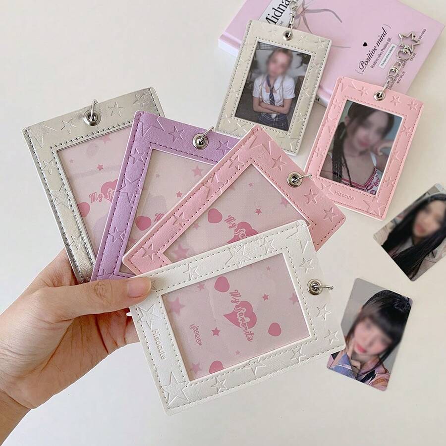 1pc 3-Inch Star Shaped Card Holder, Student Campus ID/Bus Card Pouch - Star Card Holder - View 1