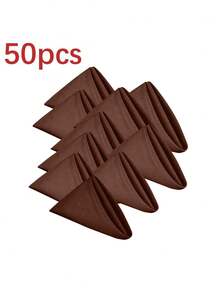 CozRhythm 6/10/20/50片装棕色布餐巾，尺寸分别为12x12英寸、14x14英寸、17x17英寸，100%涤纶材质，可水洗，适用于派对、婚礼和晚宴。 - 棕色 - 查看 32