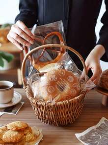 50个/100个装面包袋、吐司袋、面包包装袋、自粘袋、烘焙食品水果包装袋、自粘密封袋、家居厨房收纳用品 - 麵包袋 - 查看 8