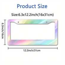1PC 2D Flat Metal License Plate Frame Licence Plate Cover With Pastel Abstract Smooth Curves Design For Outdoor Car Decoration Summer Solstice Celebration, 2D Flat - 6.3x12.2吋(16x31公分) - 查看 6