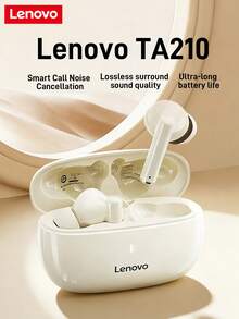 Lenovo TA210 Wireless Bluetooth Earphones - Long Battery Life, In-Ear Sports, ENC, Four-Microphone Intelligent Call Noise Cancellation, White/Moon Rock White, Black - Gift Design - 月岩白 - 查看 2