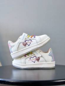 1 Pair Beautiful Lightweight Comfortable Kids' Sports Shoes, Fashion Design Suitable For Indoor, Outdoor And School Wear - White - View 4