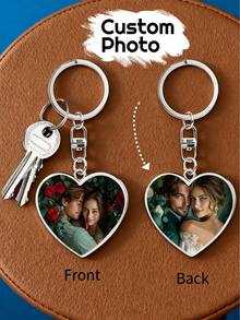 LICVIC 1/2 Móc Khóa Hình Trái Tim Hai Mặt In Ảnh Tùy Chỉnh, Móc Khóa Cá Nhân Hóa Có Hình Ảnh, Móc Khóa Thép Không Gỉ Tùy Chỉnh, Móc Khóa Tùy Chỉnh Cho Nữ, 7x4cm, Quà Tặng Bạn Trai, Sản Phẩm Dưới 5 Đô La, Móc Khóa Xe Hơi, Khắc Chữ, Thép Không Gỉ, Nhiều Màu Sắc, Dễ Thương, Đáng Yêu, Ngộ Ngớ Ngẩn, Kawaii, Y2K, Phong Cách, Unisex, Thông Thường, Tùy Chỉnh, Quà Tặng Lý Tưởng Cho Anh Ấy, Cho Văn Phòng, Cho Trường Học, Cho Lớp Học, Cho Quà Tặng Giáo Viên, Cho Đại Học, Cho Đồng Nghiệp, Cho Ký Túc Xá, Cho Gia Đình - phong cách A - Xem 7