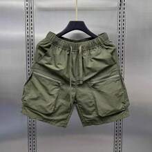 Summer Lightweight Outdoor Cargo Shorts For Men, Loose Fit, Casual Five-Point Pants, Quick-Drying, Outer Wear, Pockets, Zipper, Breathable Mid-Length Shorts - 軍綠色 - 查看 5