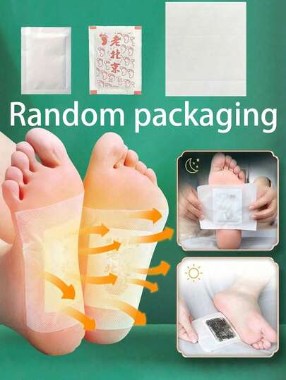 Pacote com 50 unidades de adesivos para os pés com artemísia e absinto para bem-estar e sono, não é moxabustão. Adesivos de gengibre para os pés.