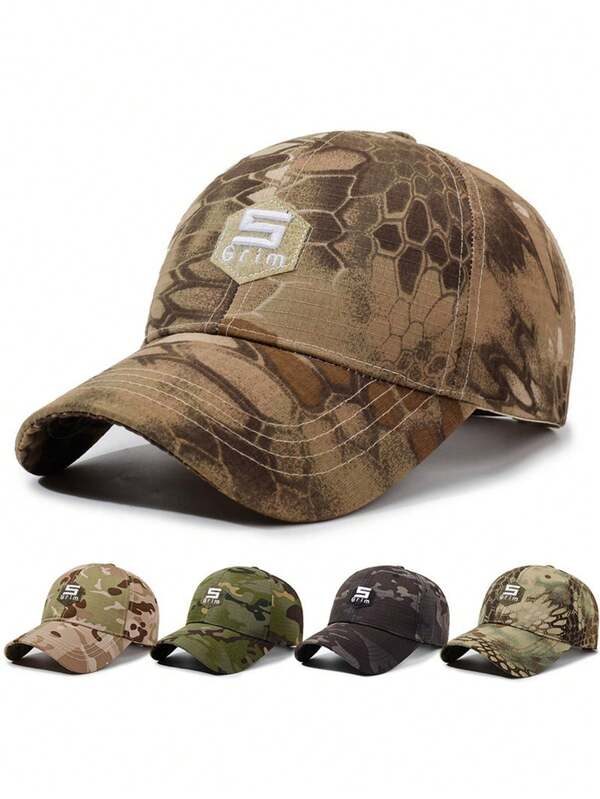 1 Pc "S Grim" Embroidered Patch Kryptek Camouflage Baseball Cap For Men & Women, Durable Ripstop Tactical Hat With Adjustable Buckle Closure, Curved UV-Protective Brim, Versatile Headwear For Hunting, Hiking, Camping & Daily Wear, Ideal Gift For Christmas & Birthday