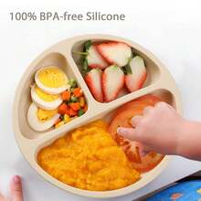 8pcs Baby Silicone Tableware Set, Feeding Utensils, Bib, Plate, Bowl, Straw Cup, Fork & Spoon, Teether, Ice Tray - Multicolor - View 6