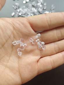 1 Box Of Approx. 365pcs Transparent Silicone Ear Plugs, Soft Silicone Earring Backs, Clover-Shaped Earring Fixers 5mm, Suitable For Fixing Earrings & Earring Posts, Low Allergy Silicone Earring Backs Replacement - Plum Blossom Shape - View 4