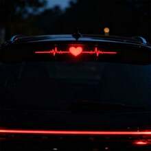 High-Mount Brake Light Sticker, Heart-Shaped Heartbeat Pattern, ECG Taillight Sticker, 3D Carbon Fiber Matte Texture, Adding Prominent Safety Marks To Your Car - A - View 6