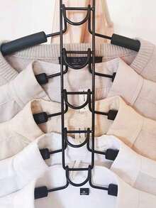 5pcs Metal Heavy Duty Space Saving Clothes Hangers, 5-In-1 Multi-Layer With Non-Slip Foam Padded, Suitable For Coats, Sweaters, Suits And T-Shirts - Multicolor - View 6