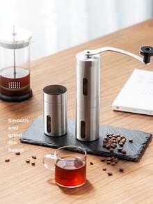 Stainless Steel Manual Coffee Grinder, Portable Hand Crank Coffee Bean Mill, Small Household Coffee Powder Maker - Silver - View 7