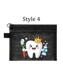 Cartoon Tooth Pattern Storage Bag, Mesh Portable Cosmetic Bag, Cute Toothbrush "Dental Care" Letter Print Makeup Bag, Travel Makeup Organizer; Essential For Vacation Swimwear Storage; Ideal Gift For Girlfriend; Foldable Lightweight Cosmetic Bag, Suitable For Business Trip And Carry-On Luggage. Must-Have For Summer Music Festivals. Suitable For Birthday, Back To School, Graduation Gifts, Travel Accessories - Multicolor - View 14