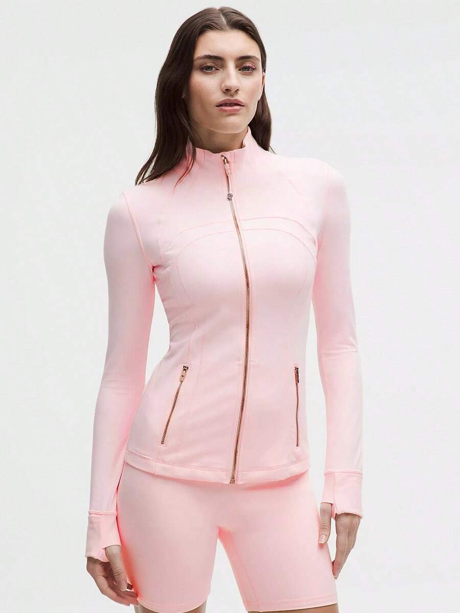 Lululemon Define Jacket Nulu Pink Pearl Rose Gold Rose Gold-For Yoga Gym Running-Sweat-Wicking-Yoga-All Seasons Sport-Spring/Summer-Autumn/Winter-Back To School- Mother's Day Gifts-Father's Day Gift - Pink Pearl Rose Gold Rose Gold - 查看 1