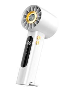 USB Rechargeable Turbo Handheld Fan, Small Portable Desktop Fan, Adjustable 1-100 Wind Speed, Battery Capacity Display, Suitable For Summer Camping Travel Outdoor, Comes With Hanging Strap And Compass - Handheld - View 7