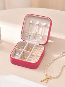 1 hộp đựng trang sức du lịch xách tay, hộp đựng trang sức bằng da PU, hộp đựng trang sức nhỏ gọn có khóa kéo, hộp đựng nhiều tầng đựng bông tai và nhẫn, hộp đựng mỹ phẩm trang điểm, giá trưng bày trang sức, hộp đựng nước hoa, chất liệu chống thấm nước và chống oxy hóa để bảo vệ nhẫn, bông tai và dây chuyền, quà tặng ngày lễ, quà tặng cho nữ, thích hợp làm quà tặng cho giáo viên. - nhiều màu - Xem 14