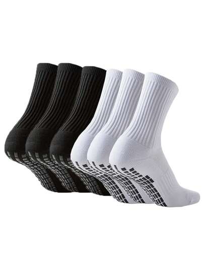 6 pares de calcetines de fútbol antideslizantes con puntos de agarre, calcetines deportivos con suela de rizo engrosada aptos para correr, fútbol, baloncesto, fitness (6/4/3/1 pares)