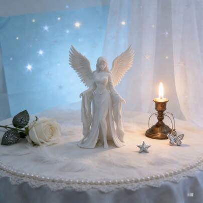 1 Adet Sevimli Melek Kanatları Heykeli - Ev/Ofis Dekorasyonu İçin Uygun, Manevi Arayışta Olanlar İçin En İyi Noel/Ev Hediyesi
