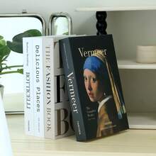 4pcs Black & White Paper Foldable Decorative Books, Indoor Home Decor Box, Creative Display Model, Desktop Luxury Ornament, Fake Books For Photography Props - 4pcs - View 2