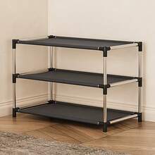 Estantería de zapatos minimalista de metal, organizador de almacenamiento de varios niveles, diseño resistente al agua y ahorrador de espacio, adecuado para el hogar, la oficina, la entrada, el dormitorio, el pasillo y el armario - Multicolor - Ver 14