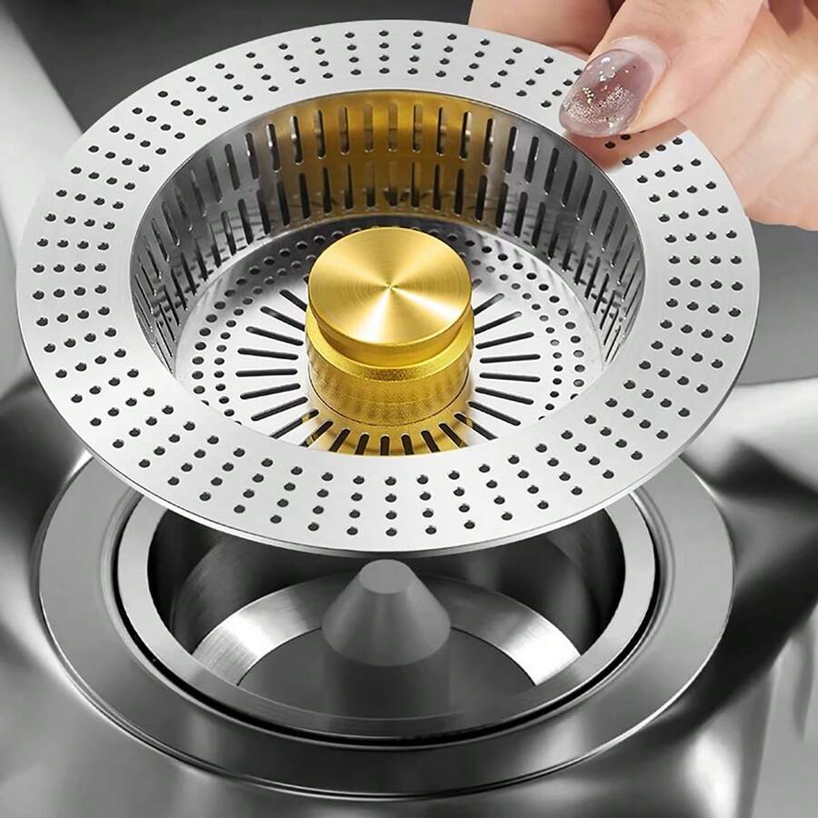 1个厨房水槽滤网，通用压力式水槽排水塞，适用于洗脸盆 - A - 查看 1