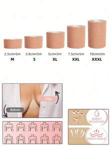 1pc High Elasticity Breathable Waterproof Trimmable Breast Petals, Invisible Adhesive Lift Nipple Covers Suitable For Backless, Strapless Wedding Dresses - Khaki - View 11