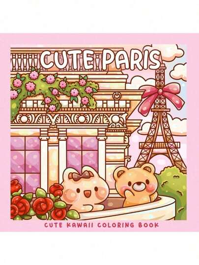 Sách tô màu Paris dễ thương kiểu Kawaii - Những cảnh Paris đáng yêu, món quà giảm căng thẳng cho Giáng sinh, Ngày Valentine, Sinh nhật và nhiều dịp khác.