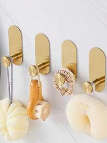 1个免钻孔不锈钢毛巾环，椭圆形毛巾架，浴室壁挂式毛巾架套装 - 查看 4