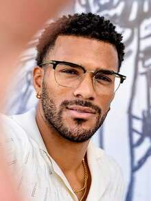 1副男士金属复古圆形镜框时尚眼镜，适合日常阅读和通勤。 - 彩色 - 查看 13