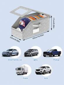 Foldable Car Trunk Storage Box With Zipper Cover And Transparent Window - Large Capacity Dust-Proof Storage Box Suitable For SUV, Truck And Sedan, Stackable And Collapsible Trunk Storage Box For Camping, Travel And Daily Use, Essential Car Accessory - Storage Box - View 9