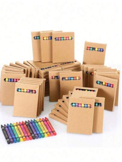 [12 قطعة/24 قطعة/36 قطعة (صندوقان/4 صناديق/6 صناديق)] طقم أقلام شمع 6 ألوان/8 ألوان، أقلام شمع ذات ألوان زاهية وثابتة، رؤوس مسبقة الشحذ للتلوين السلس، تغليف صندوق هدية صغير، مناسبة للأعمال اليدوية والاستخدام الصفي وهدايا عيد الميلاد وهدايا يوم المعلم، مثالية لمعلمي المدارس