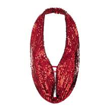 Women Halter Neck Sequin Tank Tops Sparkly Glitter Backless Cowl Neck Drape Front Camisoles Plunge Vests Summer Sleeveless Deep V-Neck Party Tops Vacation Beachwear Mermaid Costumes Clubwear - 紅色 - 查看 7