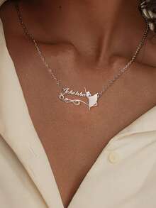 Personalized Necklace - One Elegant And Personalized Stainless Steel Ballerina Pendant Necklace - A Name Necklace With Custom Lettering, Making It The Perfect Gift For A Lady, Mother, Or Sister. - Multicolor - View 2