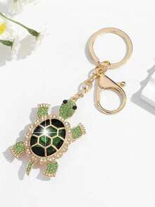 1pc Creative Cute Rhinestone Ocean Turtle Keychain, Alloy Crystal Animal Keyring, Heart-Shaped Faux Pearl Bag Charm, Exquisite Gift For Graduation, Back To School, Birthday Halloween Accessories Teachers Day Gifts For Mother, Father, Graduation, And Teacher - Multicolor - View 14