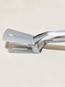 1 pieza Espátula para bistec de acero inoxidable, pinzas para pescado para barbacoa al aire libre, pinzas para pan y tortitas para la cocina - Plateado - Ver 7