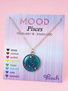 1pc Temperature Sensitive Color Changing 12 Zodiac Pendant Necklace, Fashionable Gold-Plated Zinc Alloy Mood Adjusting Jewelry For Girls - one-size - View 14
