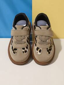 1双新款软底防滑平底鞋，豹纹轻便耐穿休闲鞋，适合幼儿男女童 - 駝色 - 查看 3