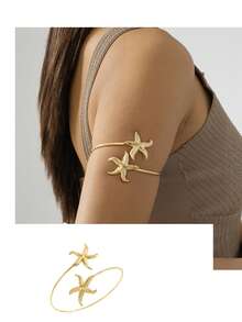 6 piezas Decoraciones de brazalete para mujer, brazaletes de estilo minimalista, brazaletes de bobina ajustables - A0021T-11-6 piezas - Ver 3