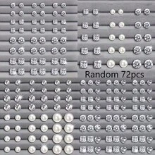 24/48/72件套男女通用银耳钉套装（圆形/心形/方形）| 奢华闪耀优雅 | 日常佩戴、宴会及派对（不含包装盒） - 彩色 - 查看 1