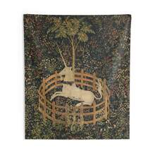 Medieval Tapestry The Unicorn In Captivity, Unicorn Tapestry, Boho Wall Decor, Ideal Wall Art For Dorm, Living Room & Party Decoration - 彩色 - 查看 4