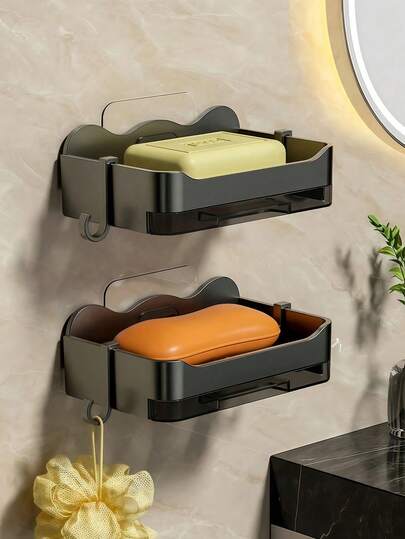 Khay đựng xà phòng tự dính treo tường màu xám, không cần khoan, có giá thoát nước, hộp đựng xà phòng, giá để xà phòng, hộp đựng đồ tiết kiệm không gian có khay, hộp đựng xà phòng du lịch, phòng tắm, nhà bếp, phòng ngủ, ký túc xá, đồ dùng học tập, đồ dùng cho năm học mới, đồ dùng cần thiết cho kỳ nghỉ, phụ kiện du lịch, đồ trang trí và phụ kiện phòng tắm, quà sinh nhật, quà tốt nghiệp cho phụ nữ, nam giới, mẹ