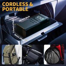 Digital Tire Inflator With LED Light - Portable Air Pump For Car, Bike, Ball, Emergency Power Bank, Compact And Cordless Design (Gifts For Men) - 有綫 - 查看 3