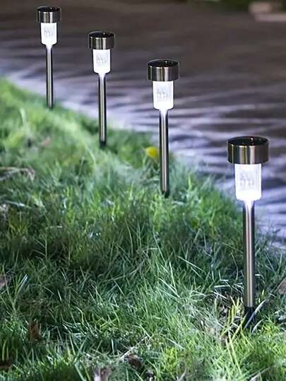 Bộ 10/20/30 đèn LED hình kẹo mút năng lượng mặt trời, đèn trang trí sân vườn ngoài trời, đèn LED chiếu sáng cảnh quan bằng thép không gỉ, đèn trang trí ngoài trời năng lượng mặt trời, đèn sân vườn năng lượng mặt trời thích hợp để trang trí lối đi, đường dạo, sân, bãi cỏ.