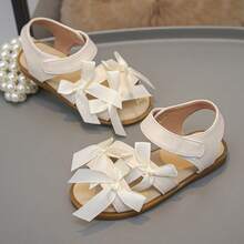 Best Selling Kids White Bow Sandals With Hook And Loop Closure Cute Open Toe Summer Sandals For Little Girls - White - View 17