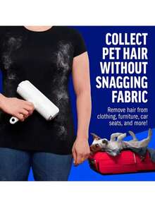 1pc Pet Hair Remover Brush, Cat Dog Fur Cleaning Tool, One-Click Hair Removal Roller Brush - View 7