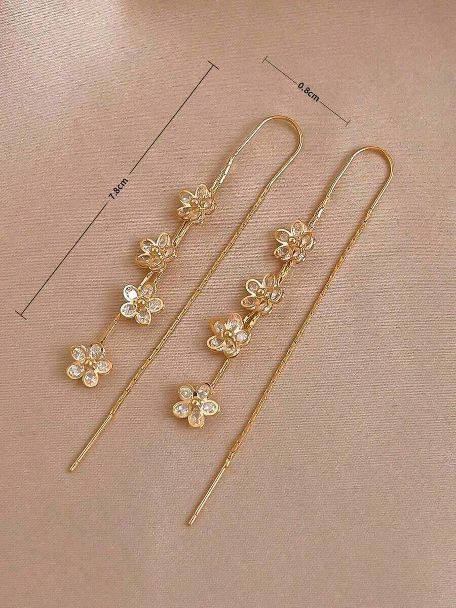 1pc Fashionable Flower Shaped Stud Earrings, Gift For Valentine's Day, Mother's Day - Nhiều màu - Xem 1