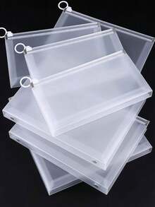 1 pieza/9 piezas Bolsa de archivo con cremallera transparente tamaño A4, Bolsa con cremallera tamaño A5, Bolsa de papelería para exámenes personalizada tamaño A6, de gran capacidad, carpeta de archivo expandible, organizador de archivos de plástico PP resistente con cierre, adecuado para la escuela, la oficina y el hogar - A - Ver 18